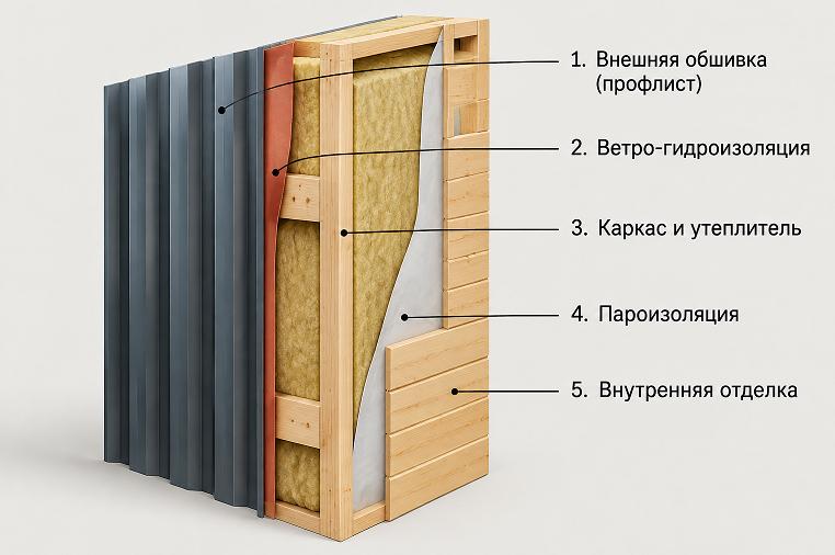 Конструкция утепленной бытовки